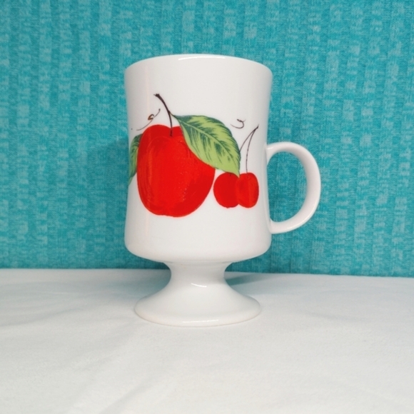 Vintage Seyei Japan Mugs Fine China Cups Footed Porcelain Coffee Tea Fruit - Picture 3 of 15